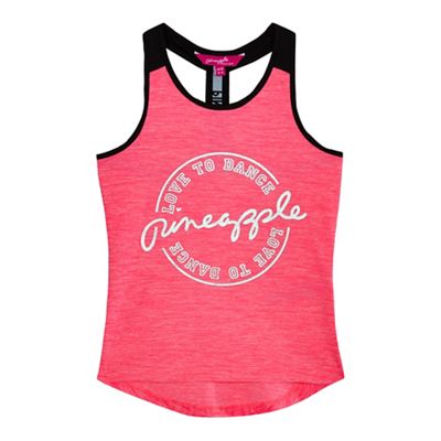 Girls' pink foil-effect logo print vest top